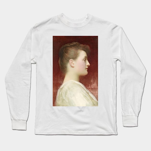 Girl in Profile by Frederic Leighton Long Sleeve T-Shirt by Classic Art Stall